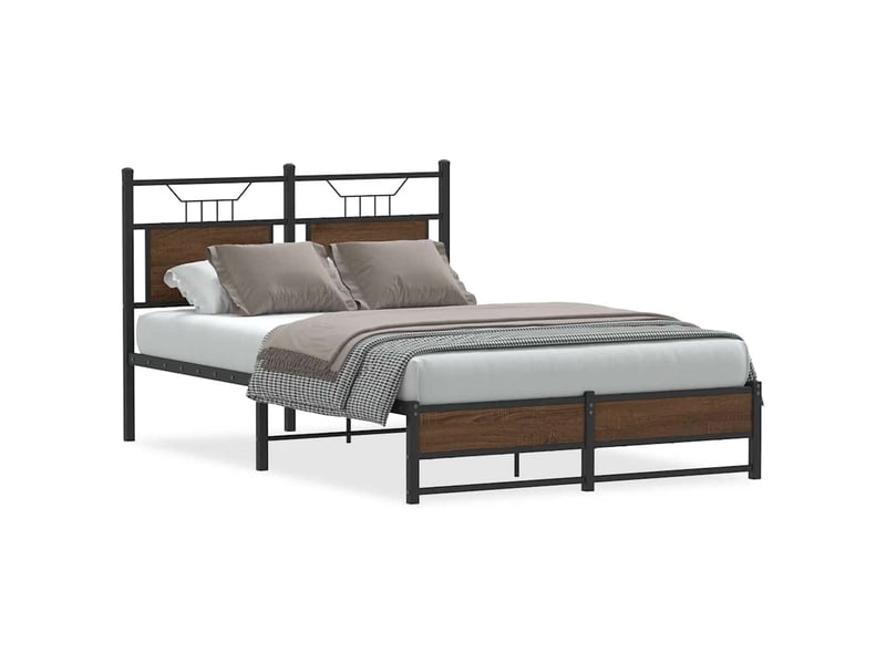  Lit double- lit adulte -  cadre de lit sans matelas chêne marron 120x190 cm  - Conforama A