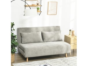 Canapé droit convertible <strong>HAVRYA</strong> <strong></strong> 2 places Polyester gris