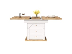 Table de séjour rectangulaire avec allonge blanc - 80x110-140max.cm mdf