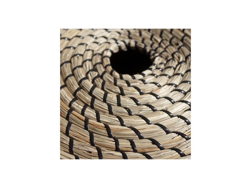 Panier à linge phuket en jonc de mer naturel tressé noir 41,5 x 41,5 x 49 cm 62861 - Conforama D
