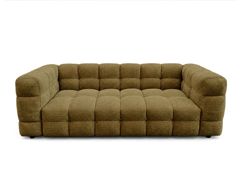 Augustin - canapé droit 3 places en velours texturé - best mobilier - vert kaki AUGUSTIN - Conforama A
