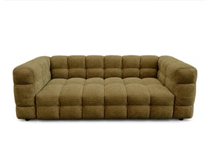 Canapé droit fixe BESTMOBILIER AUGUSTIN 3 places Velours vert