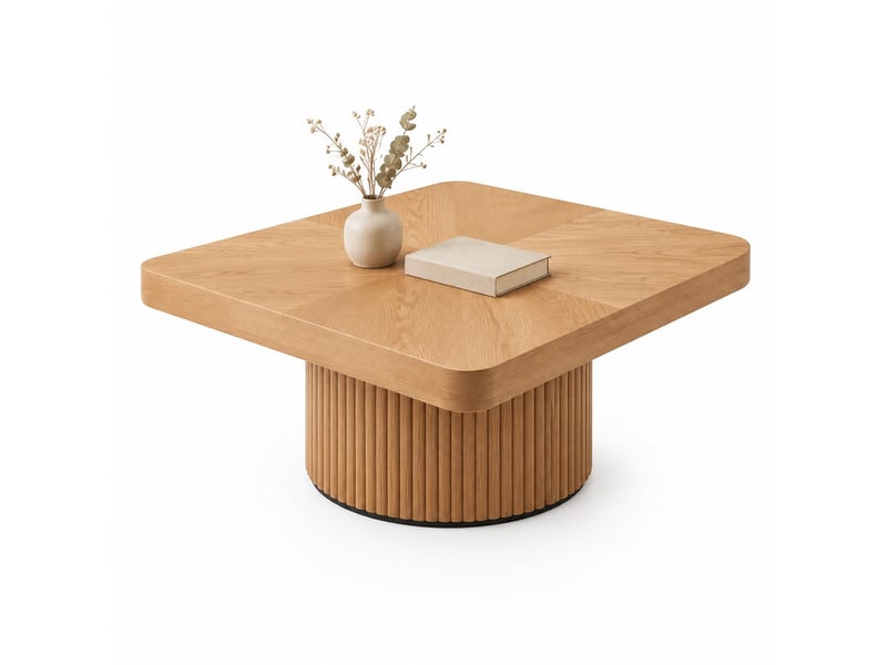 Table basse 78x78x38 cm en bois et mdf combinable naturel chicfurn - Conforama A
