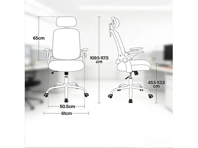  Chaise de bureau ergonomique rose à dossier haut avec appuie-tête réglable, accoudoirs 3d et fonction bascule  - Conforama C