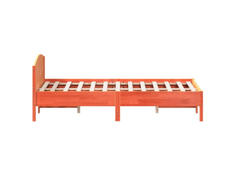  Lit double- lit adulte -  cadre de lit sans matelas  marron 120x200cm bois pin massif  - Conforama D