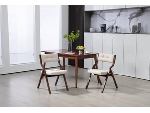 Lot de 2 chaises pliantes 61x48x77cm, pour cuisine, bureau, chaise de salle à manger portable, crème, bois