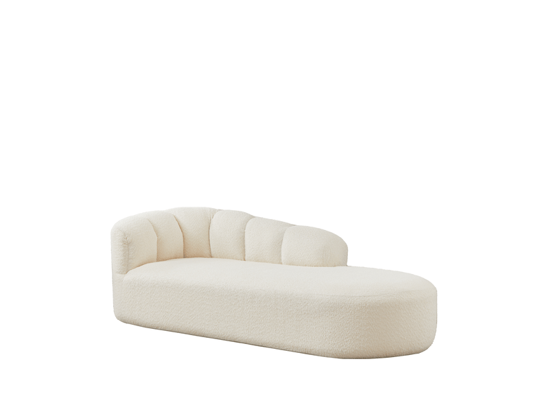  Méridienne 2 places en chenille beige avec dossier ondulé  - Conforama A