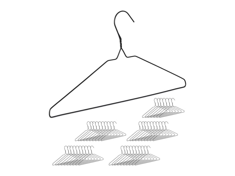  Lot de 48 cintres en métal mince avec barre à pantalon optimisation espace dressing en métal argenté 13_0015925  - Conforama A