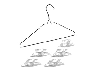 Lot de 48 cintres en métal mince avec barre à pantalon optimisation espace dressing en métal argenté 13_0015925