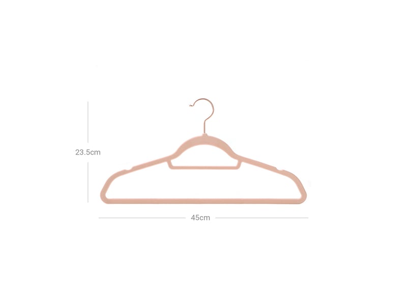  Lot de 50 cintres en velours antidérapants gain de place 45 x 0,6 x 23,5 cm pour vêtements délicats style moderne en velours noir  - Conforama D
