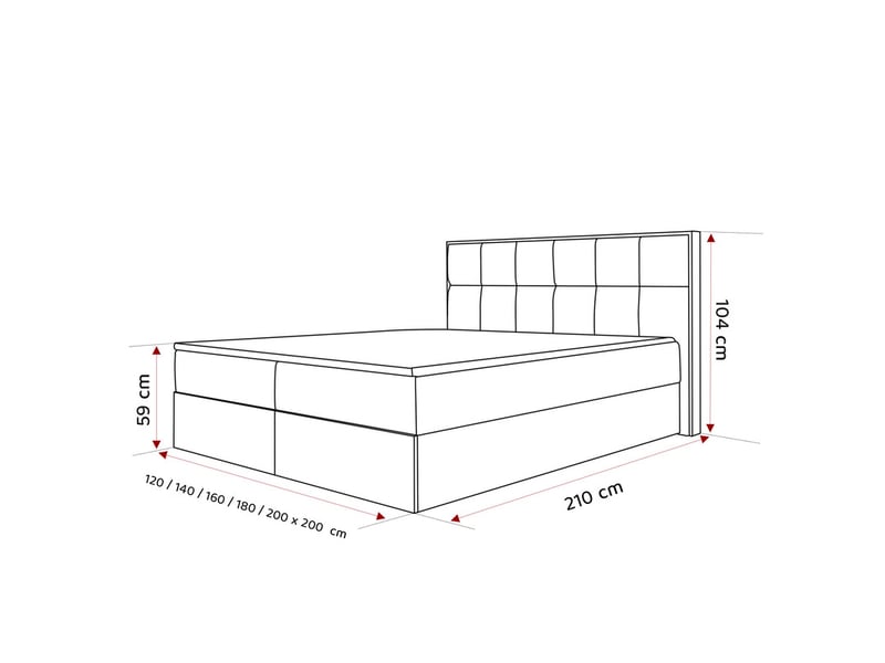  Lit adulte lavio ii - 120x200 cm - matelas ressorts + surmatelas - coffre de rangement - velours dense hydrofuge beige clair LAVIO II - Conforama E