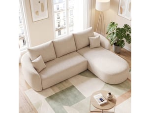 Canapé d'angle droit fixe URBAN MEUBLE 3 places Tissu