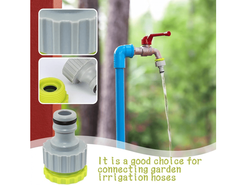  4 pièces raccord robinet universel fileté femelle 12 &amp; 34 - connecteur de robinet de jardin raccord de robinet, adaptateur de tuyau d'arrosage  - Conforama C