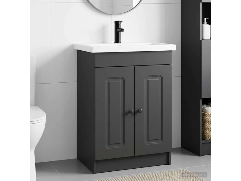 Ensemble de mobilier de salle de bain noir 78.5x37.5x81 cm shl8831 - Conforama B