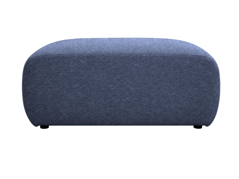  Cassis - pouf en tissu chenille bleu 105x57x40  - Conforama A