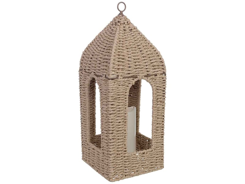  Lanterne en papier marron avec bougie led 16x16x40,542,5h cm  - Conforama A