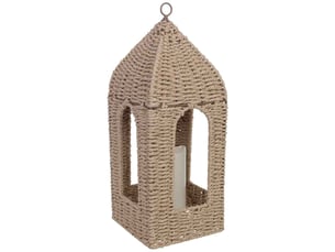 Lanterne en papier marron avec bougie led 16x16x40,542,5h cm