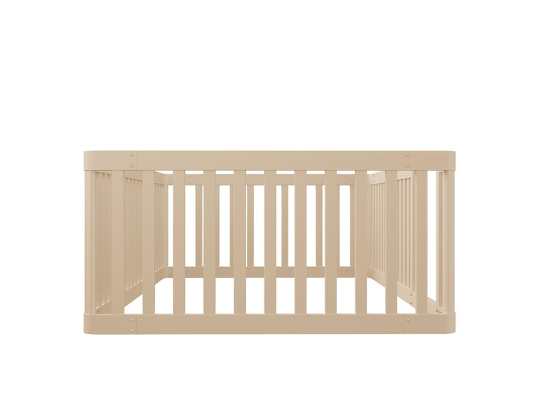  Lit enfant simple 90x200 cm, bois, crème, montage facile, barrière latérale semi-fermée, sans matelas ou sommier  - Conforama E