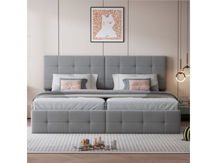 Lit coffre 180x200 cm SOGEU coloris gris