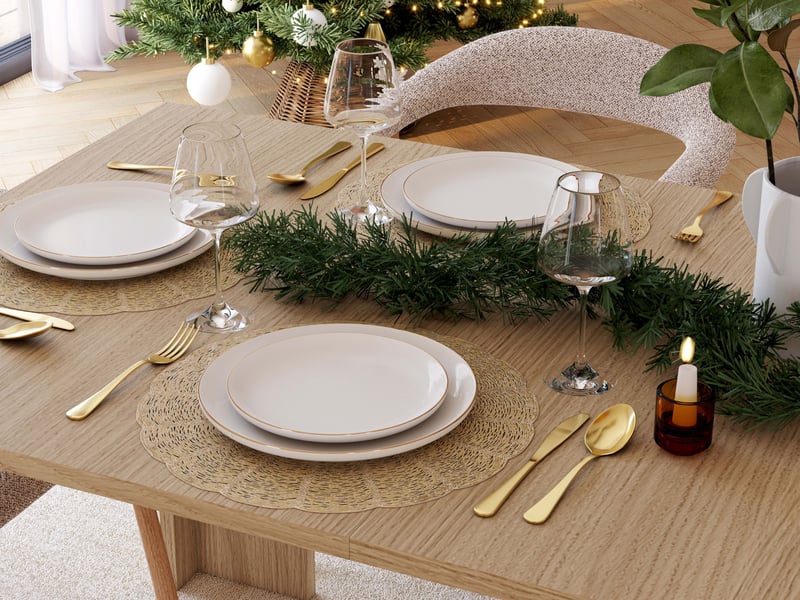 Set vaisselle 8 . Porcelaine blanc  - Conforama X