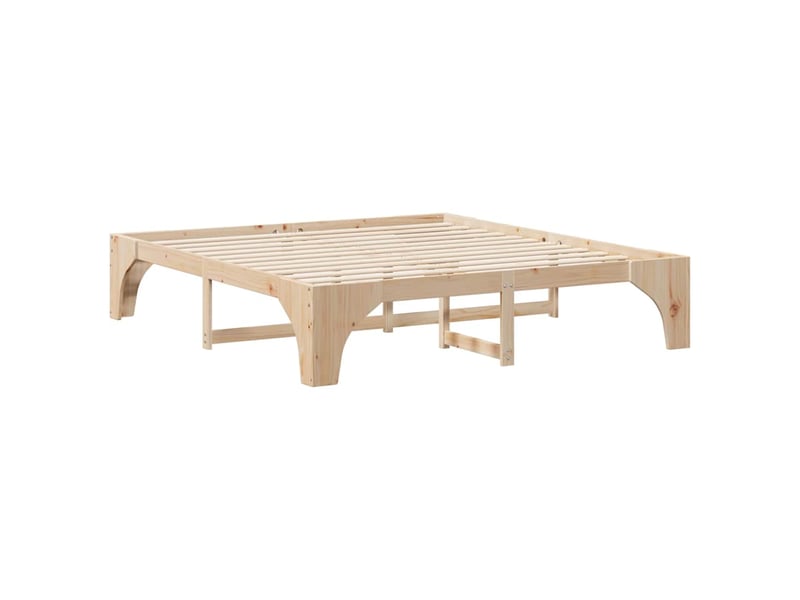  Lit double- lit adulte -  cadre de lit marron 200 x 200 cm pin massif  - Conforama C