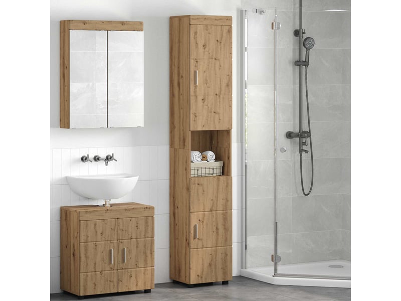 Ensemble d'armoire de salle de bain tulum chêne artisanal cf62977 - Conforama B