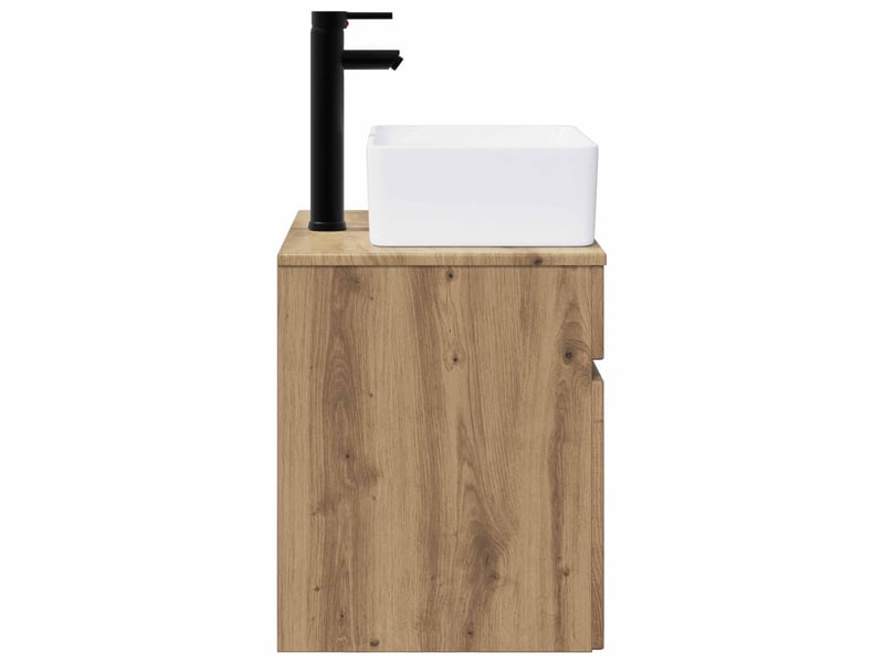  Meuble de lavabo mural, rangement salle de bain chêne artisanal 49x41x63 cm shl4659  - Conforama C