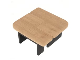 Table basse avec 2 tiroirs, led et design 2-en-1, pour salon, 90 × 60 × 44,5 cm, en mdf, naturel