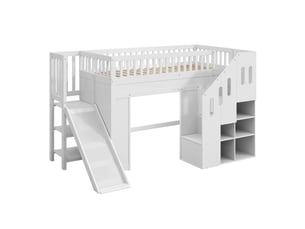 Lit mezzanine 90x200 cm <strong></strong>  <strong>Qualité haut de gamme</strong> coloris blanc