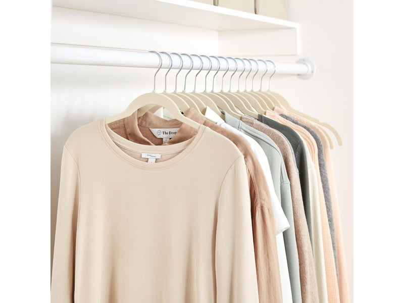  Lot de 20 cintres en velours pour chemises et robes – ivoire, antidérapants et élégants pour dressing et garde-robe  - Conforama C