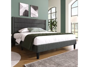 Lit 2 places 140x200 cm coloris gris
