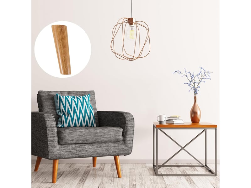  Meuble massif de chêne de table coniques obliques de remplacement pour avec plaques de fer et vis  - Conforama E