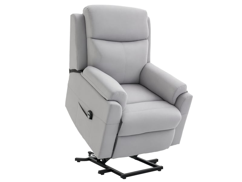  Fauteuil relax releveur électrique tissu aspect lin gris clair 83x89x102 cm  - Conforama A