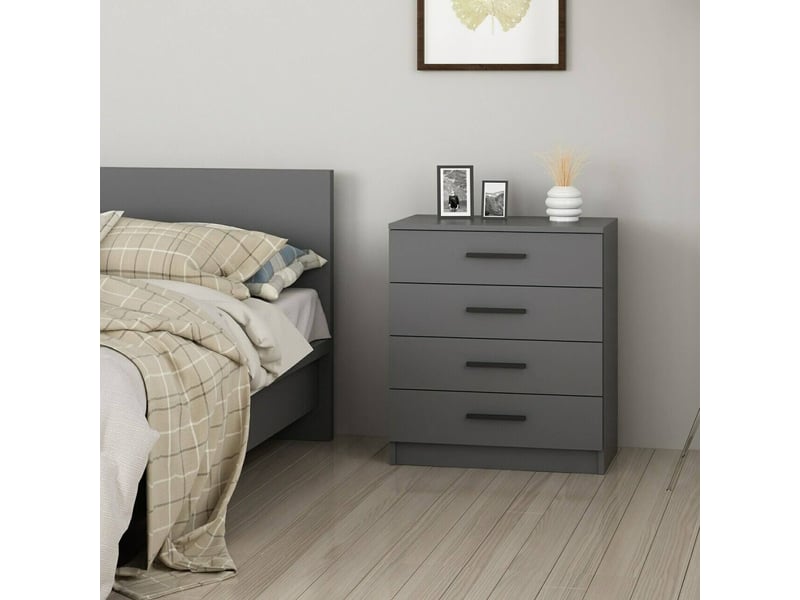  Commode kalmaegi, 4 tiroirs, 70x79x42h cm gris cendré Kalmaegi - Conforama D