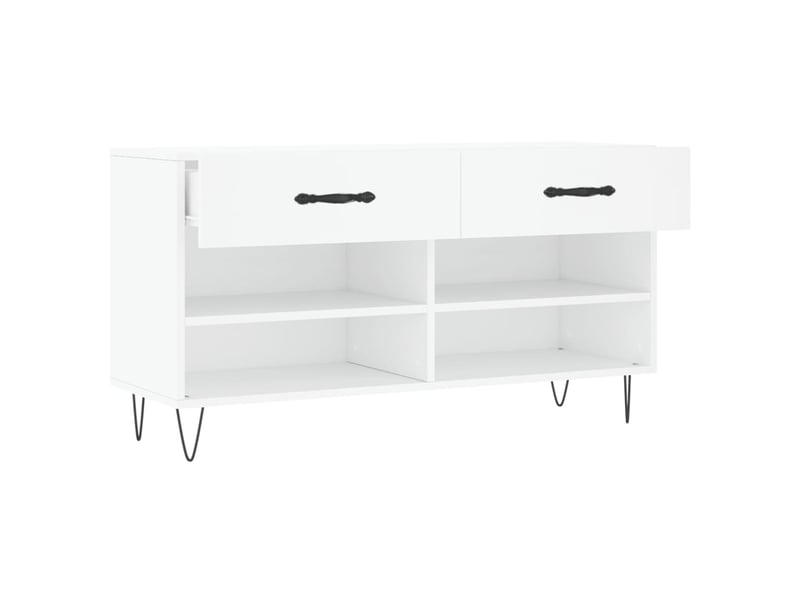  Banc à chaussures, meuble à chaussures blanc 102x35x55 cm bois d'ingénierie shl4022  - Conforama E