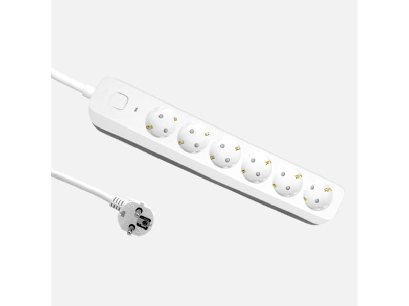  Multiprise fabrilamp dalton 6 prises avec interrupteur voyant lumineux câble 3 m 3680 w blanc gris 260616291 - Conforama A