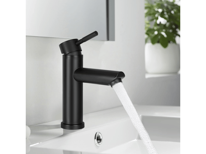 Zmh robinet lavabo noir mitigeur mono-commande acier inoxydable haute pression eau chaudefroide - Conforama A