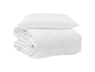 Duvet toutes saisons avec oreiller 2 pièces - couette blanc microfibre