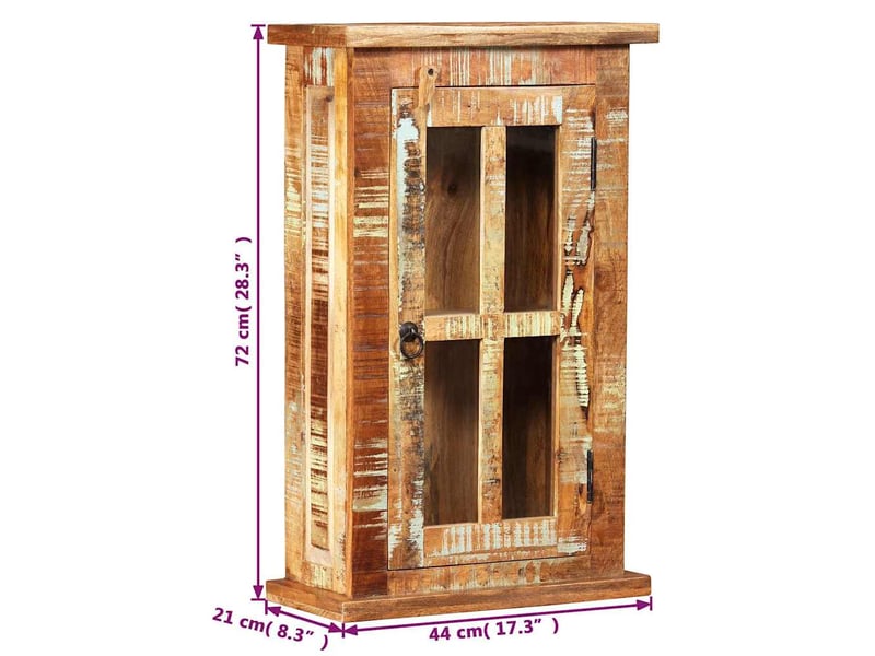  Armoire murale bois massif de récupération 44 x 21 x 72 cm cf65479  - Conforama D