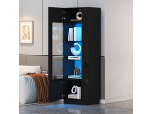 Vitrine coloris noir <strong>MAISENTIEL</strong> <strong></strong> - 60 cmx180 cm