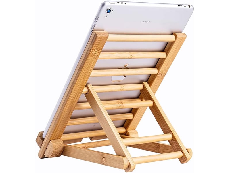  Support de tablette et téléphone portable en bambou – pour bureau  - Conforama E