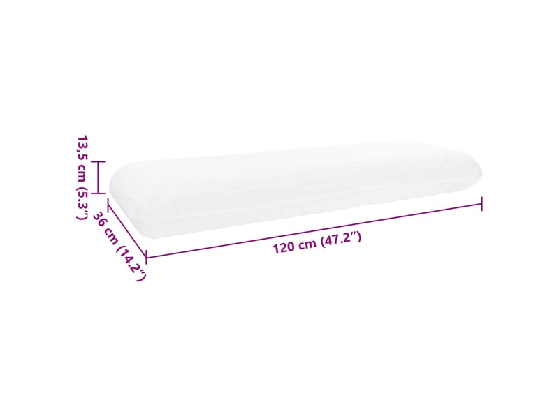 Oreiller, coussin de sommeil 120 x 36 x 13 cm moyen blanc cf55913 - Conforama E