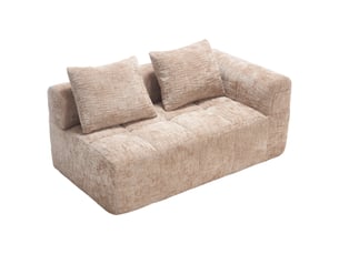 Canapé droit fixe <strong>MERAX</strong> <strong>canapé compressible</strong> 2 places Tissu marron