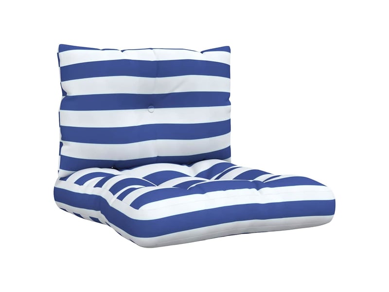  Lot de 2 coussins de palette, coussins de canapé rayures bleuesblanches cf59590  - Conforama A