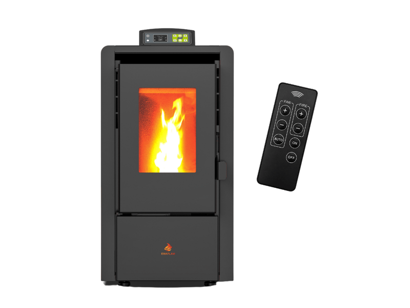  Poêle à granulés étanche emma 6 kw + télécommande - noir  - Conforama A