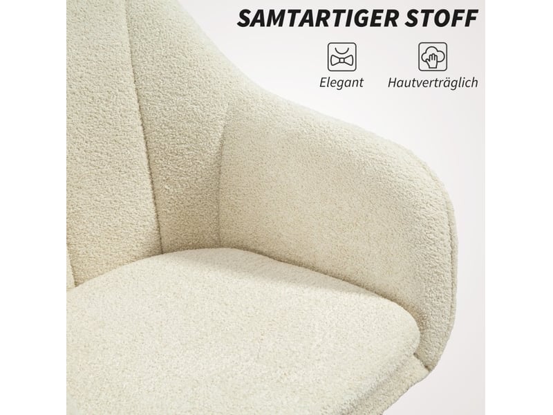 Chaise de bureau beige en polyester avec hauteur réglable et fonction bascule - Conforama E