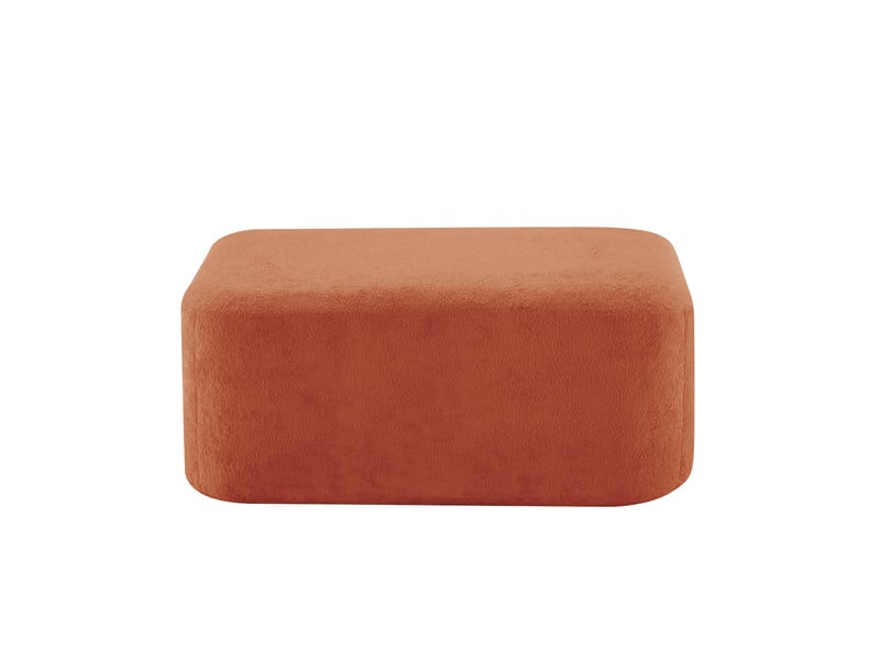 Repose-pied modulaire avec assise en mousse haute élasticité et design sans cadre, en velours orange 96 × 69 × 45 cm - Conforama A