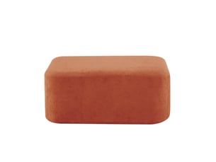 Repose-pied modulaire avec assise en mousse haute élasticité et design sans cadre, en velours orange 96 × 69 × 45 cm