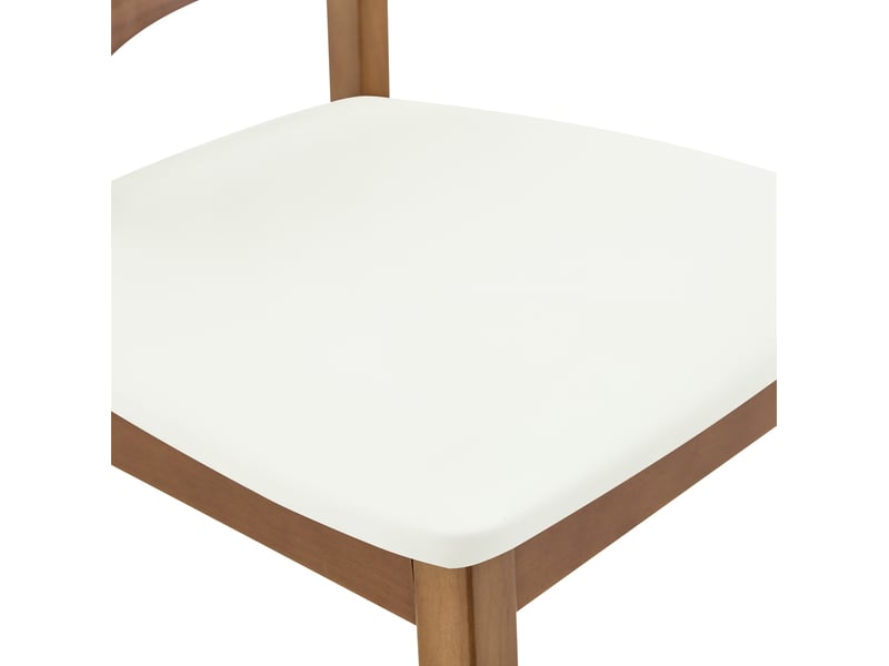 Lot de 2 chaises de salle à manger, bois, blanc, style contemporain, dossier papillon, chaise moderne, chaise de cuisine  - Conforama D