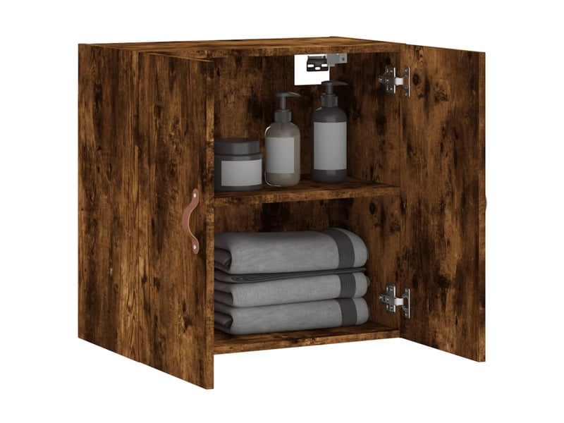  Armoire murale salon, meuble de rangement chêne fumé 60x31x60 cm bois d'ingénierie shl6545  - Conforama D